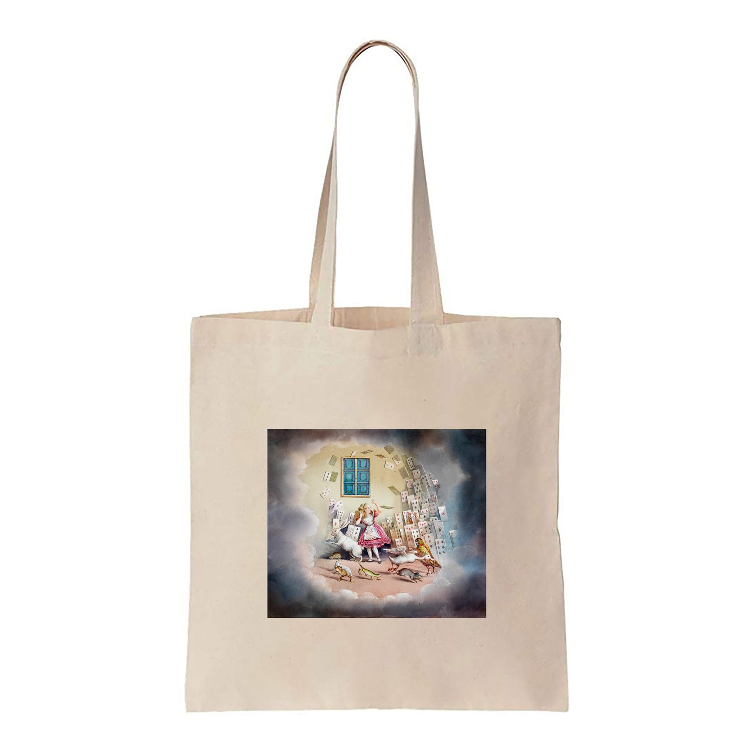 Alice in Wonderland - Cards Falling - Canvas Tote Bag
