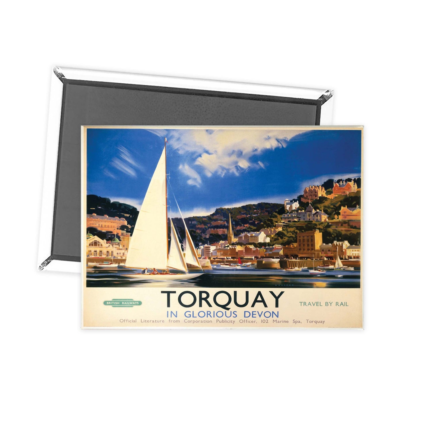 Torquay - In Glorious Devon Sailboat Fridge Magnet