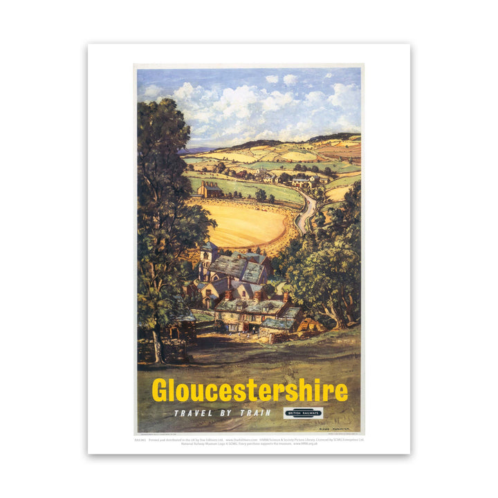 Gloucestershire, Hillside View Art Print