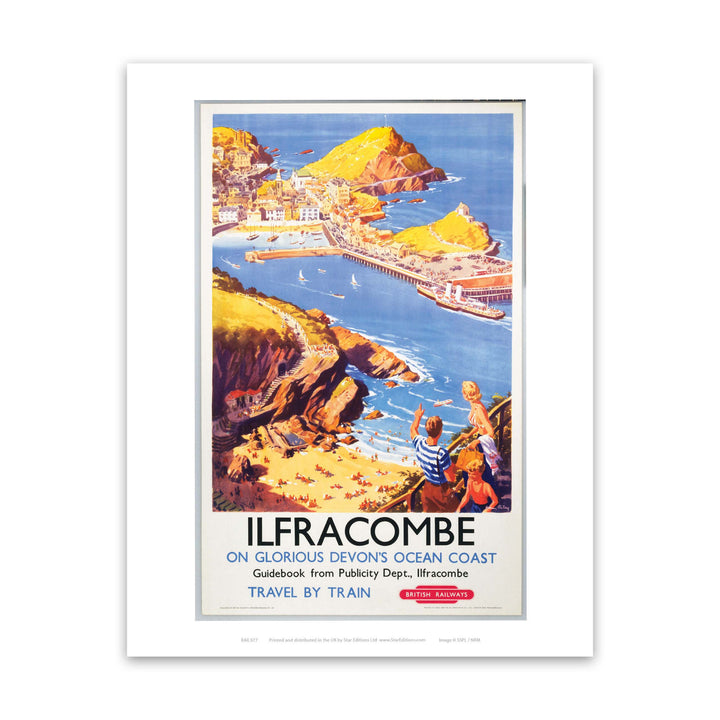 Ilfracombe - Clifftop View of the beach Art Print