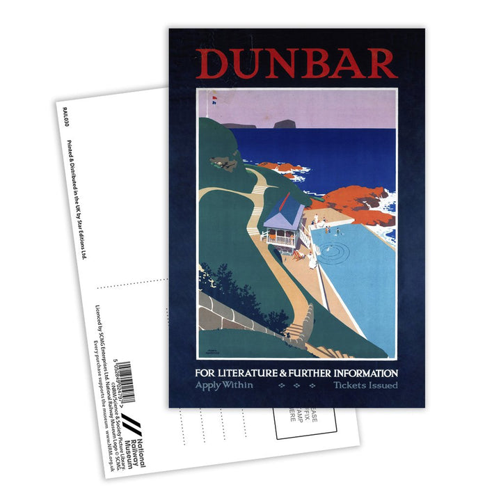 Dunbar, LNER poster, 1923-1947 Postcard Pack of 8