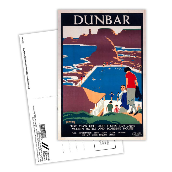 Dunbar, LNER poster, 1923-1947 Postcard Pack of 8