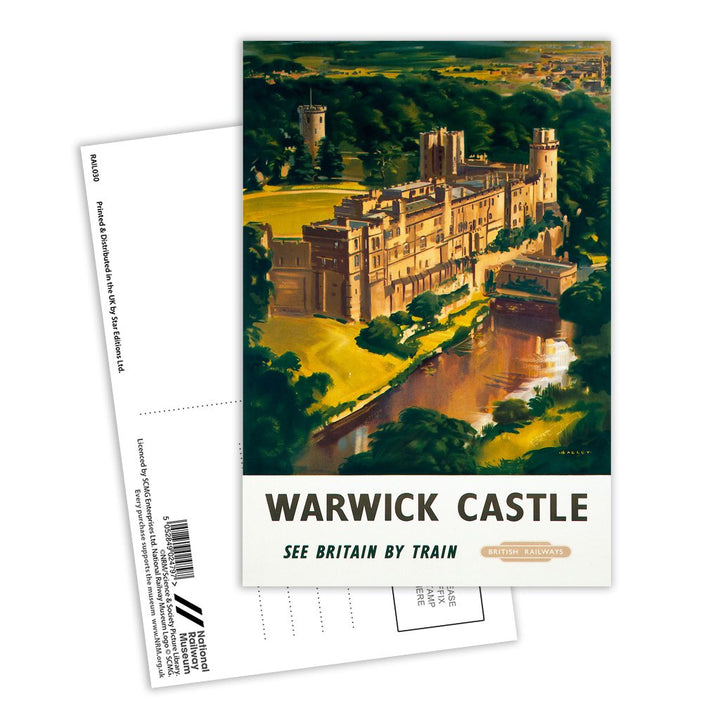 Warwick Castle, See Britain By Train Postcard Pack of 8