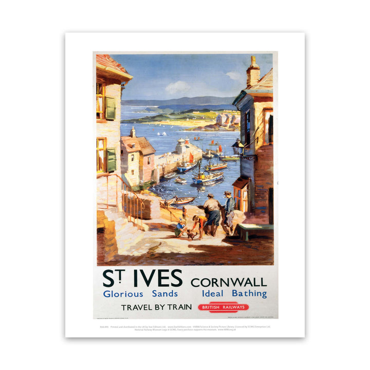 St Ives Cornwall - Glorious sand and Ideal Bathing Art Print
