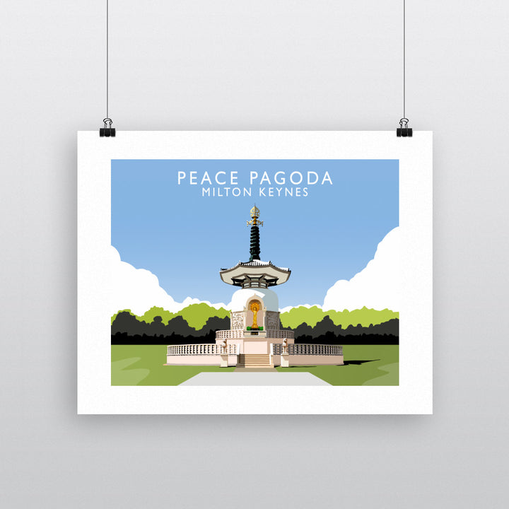 Peace Pagoda, Milton Keynes 90x120cm Fine Art Print