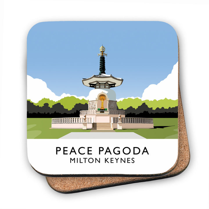 Peace Pagoda, Milton Keynes MDF Coaster