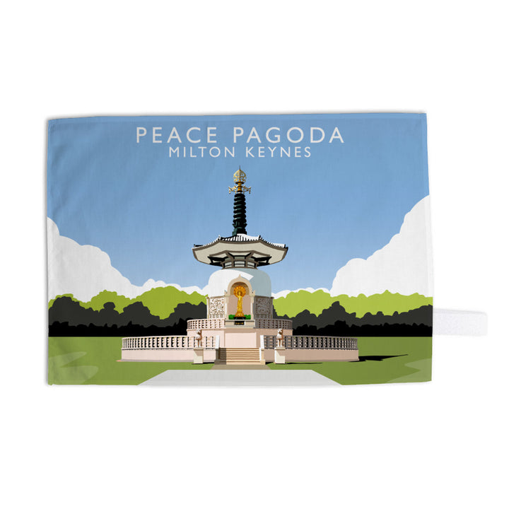 Peace Pagoda, Milton Keynes Tea Towel