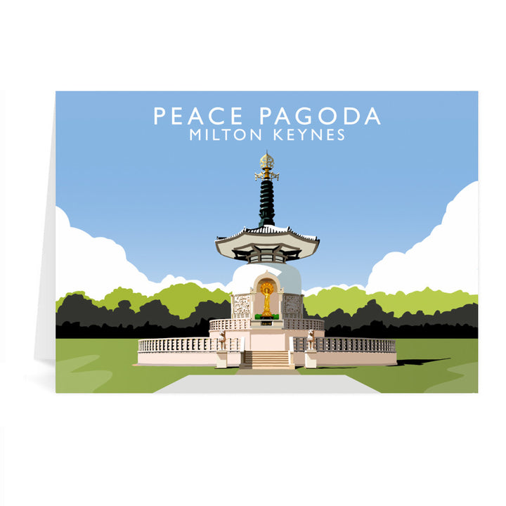 Peace Pagoda, Milton Keynes Greeting Card 7x5