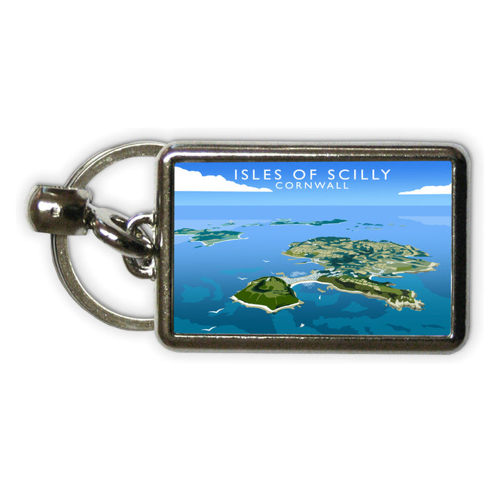 Isles of Scilly, Cornwall Metal Keyring