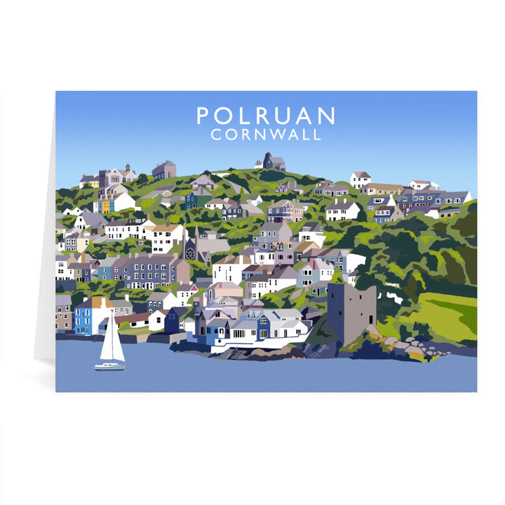 Polruan, Cornwall Greeting Card 7x5