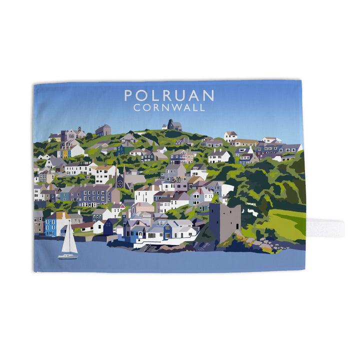 Polruan, Cornwall Tea Towel