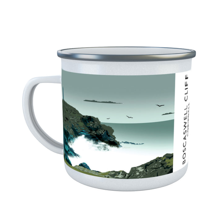 Boascaswell Cliff, Cornwall Enamel Mug