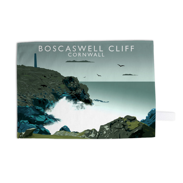 Boascaswell Cliff, Cornwall Tea Towel