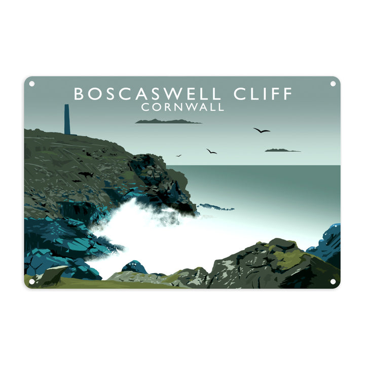 Boascaswell Cliff, Cornwall Metal Sign