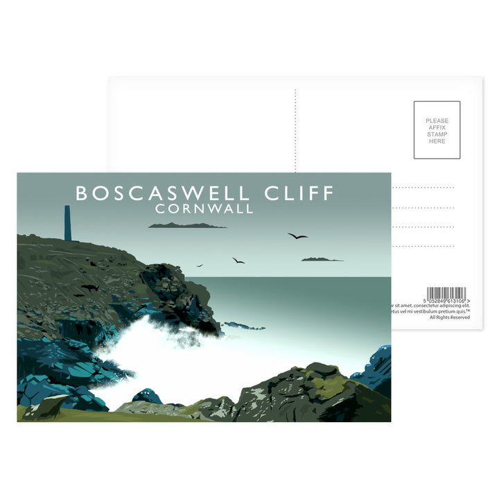 Boascaswell Cliff, Cornwall Postcard Pack