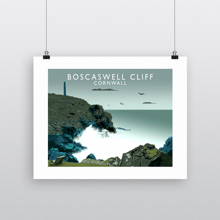 Boascaswell Cliff, Cornwall 90x120cm Fine Art Print