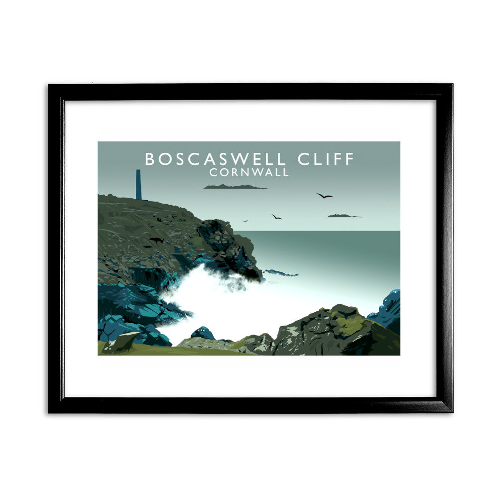 Boascaswell Cliff, Cornwall 11x14 Framed Print (Black)