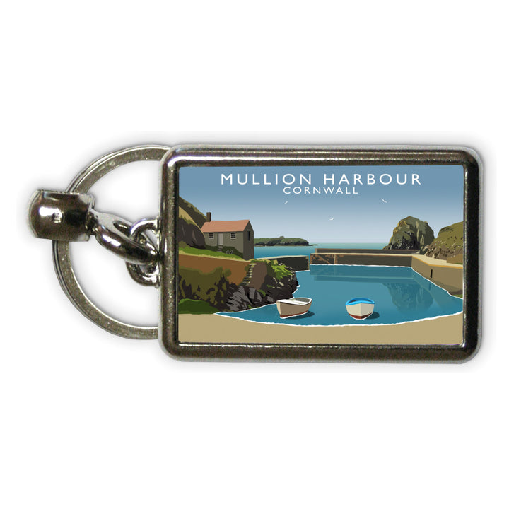 Mullion Harbour, Cornwall Metal Keyring