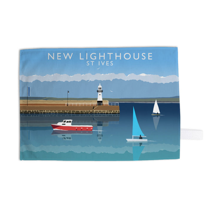 New Lighthouse, St Ives Tea Towel
