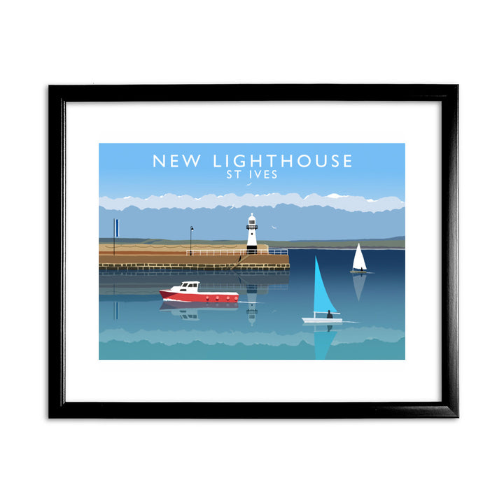 New Lighthouse, St Ives 11x14 Framed Print (Black)