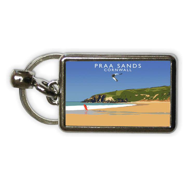 Praa Sands, Cornwall Metal Keyring