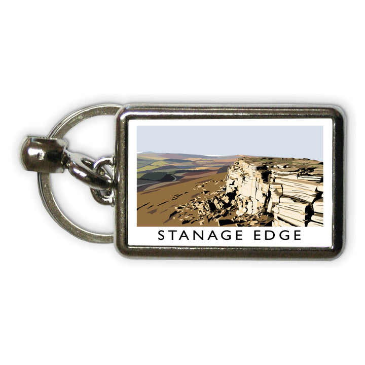 Stannage Edge, Derbyshire Metal Keyring