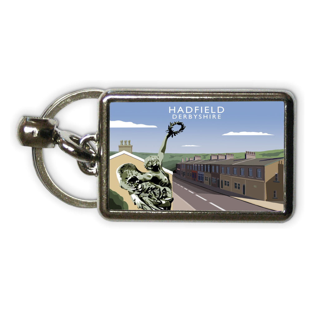Hadfield, Derbyshire Metal Keyring