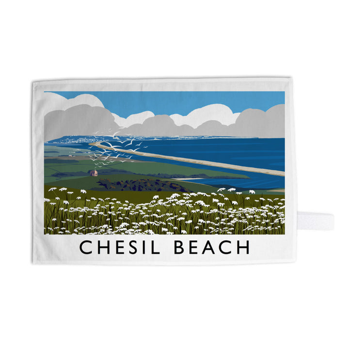 Chesil Beach, Dorset Tea Towel