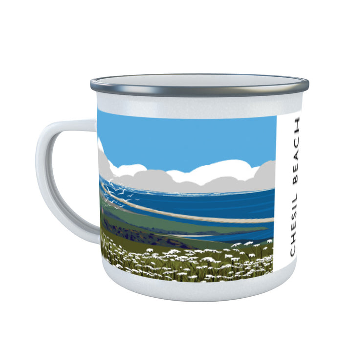Chesil Beach, Dorset Enamel Mug
