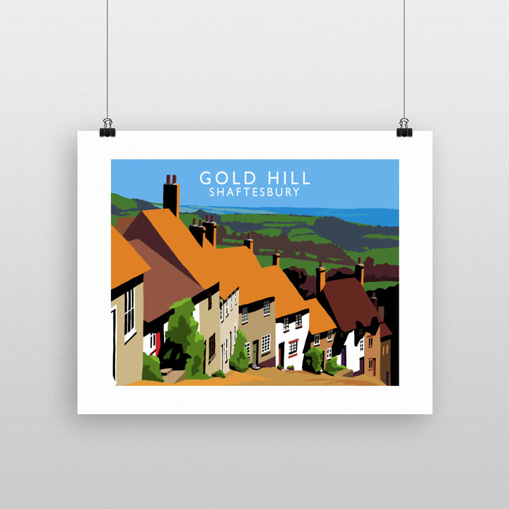 Gold Hill, Shaftesbury, Dorset 90x120cm Fine Art Print