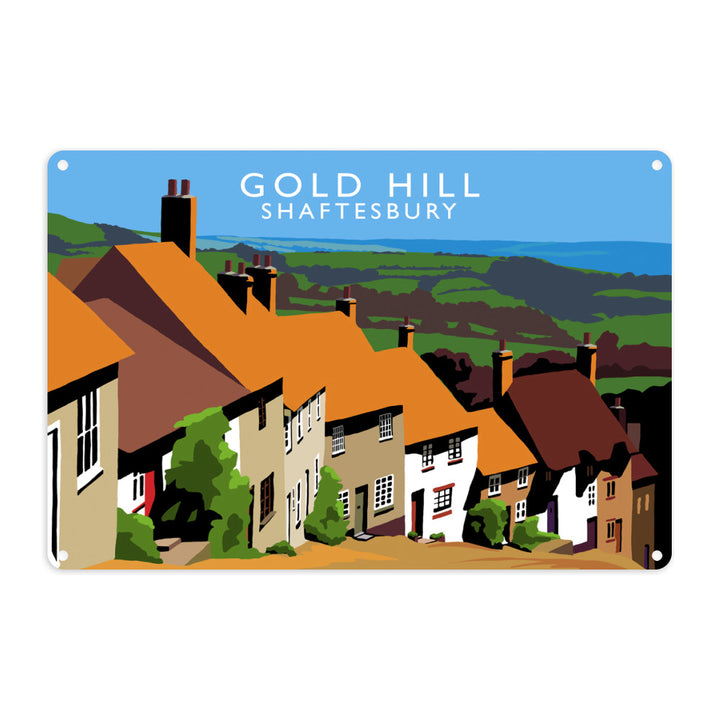 Gold Hill, Shaftesbury, Dorset Metal Sign