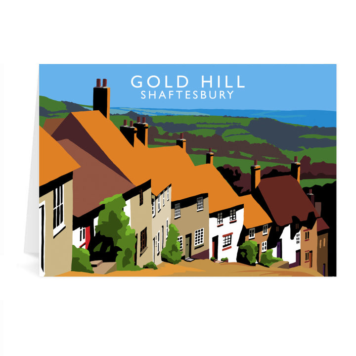 Gold Hill, Shaftesbury, Dorset Greeting Card 7x5