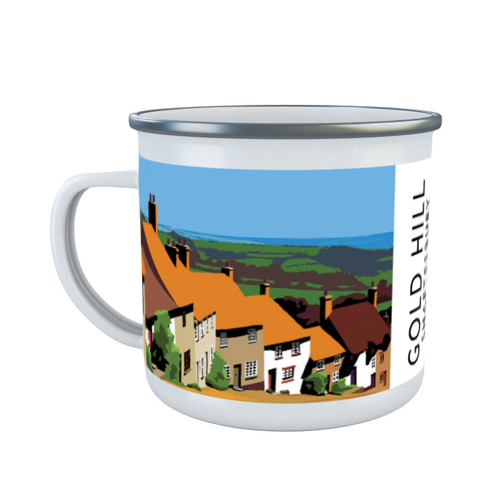 Gold Hill, Shaftesbury, Dorset Enamel Mug