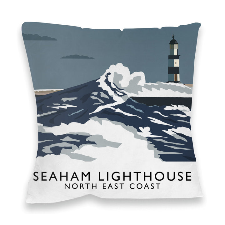 Seaham Lighthouse, North East Coast, County Durham Fibre Filled Cushion