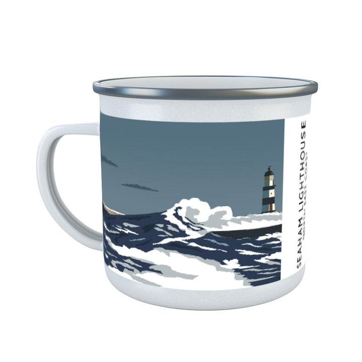 Seaham Lighthouse, North East Coast, County Durham Enamel Mug