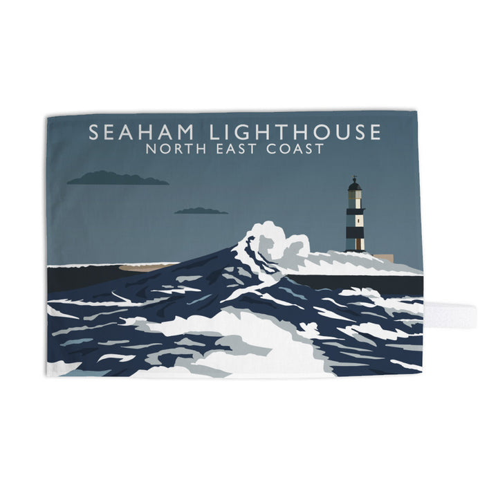 Seaham Lighthouse, North East Coast, County Durham Tea Towel