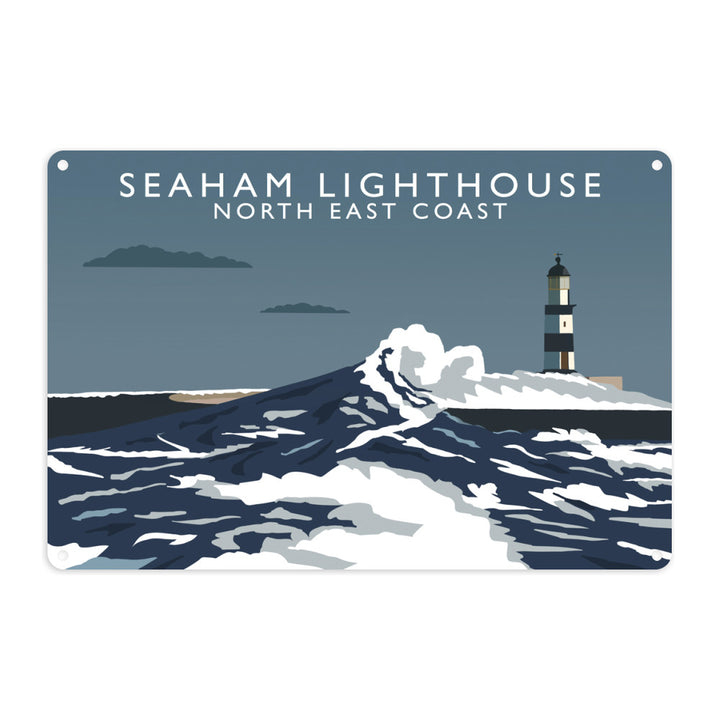 Seaham Lighthouse, North East Coast, County Durham Metal Sign