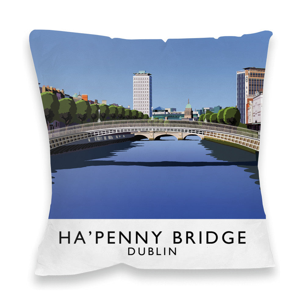 Ha'penny Bridge, Dublin, Ireland Fibre Filled Cushion