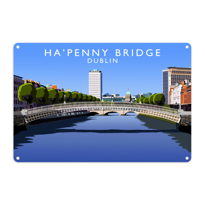 Ha'penny Bridge, Dublin, Ireland Metal Sign
