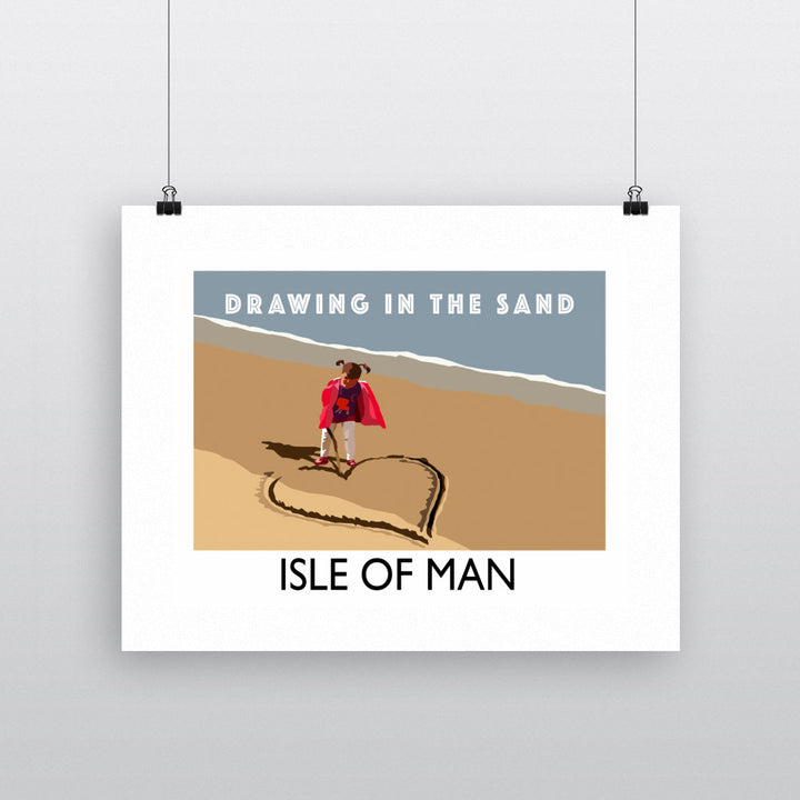 Drawing In The Sand, Isle of Man 90x120cm Fine Art Print