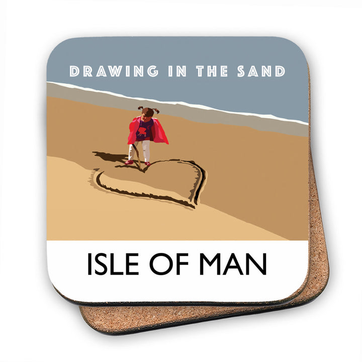 Drawing In The Sand, Isle of Man MDF Coaster