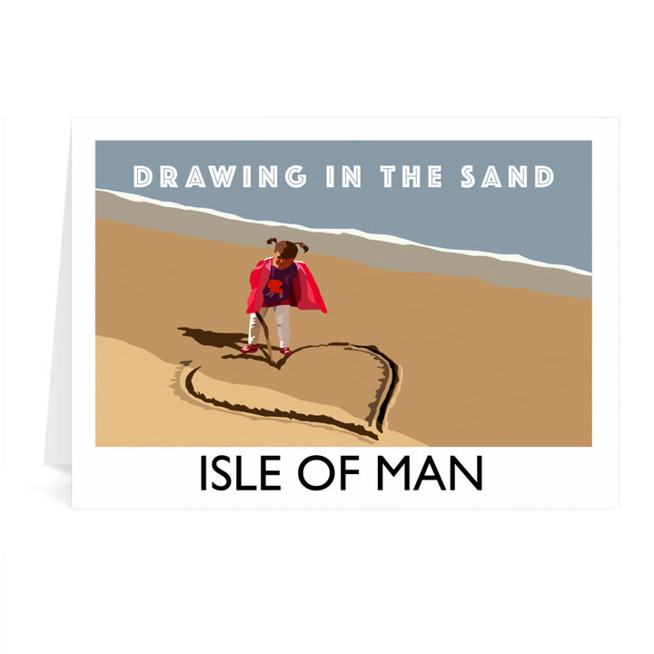 Drawing In The Sand, Isle of Man Greeting Card 7x5