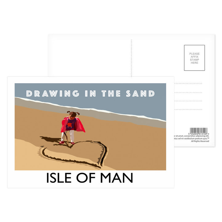 Drawing In The Sand, Isle of Man Postcard Pack