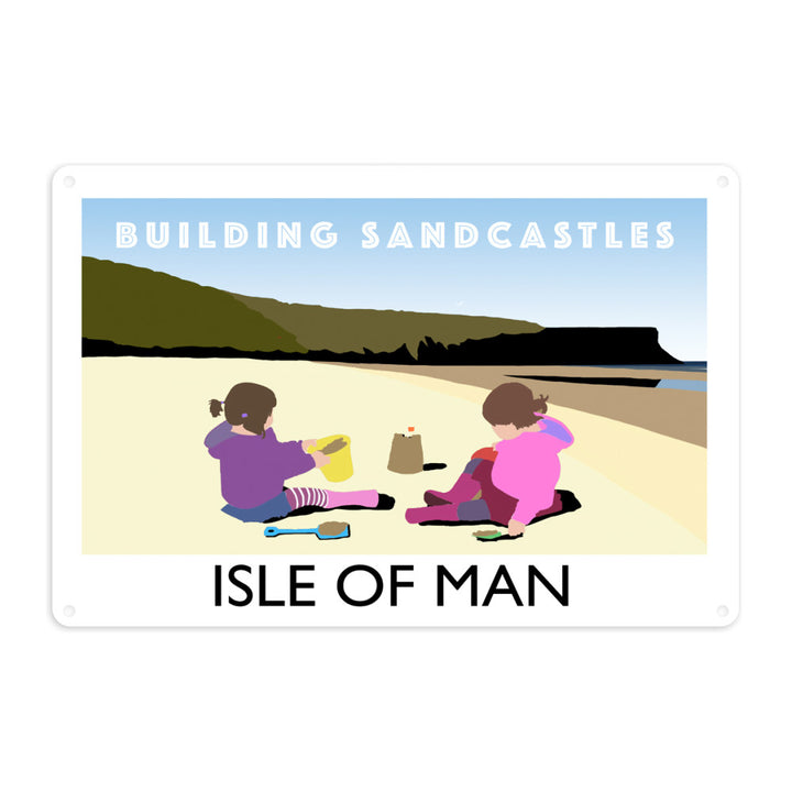 Building Sandcastles, Isle of Man Metal Sign