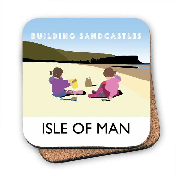 Building Sandcastles, Isle of Man MDF Coaster
