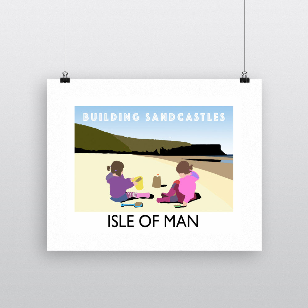 Building Sandcastles, Isle of Man - Art Print