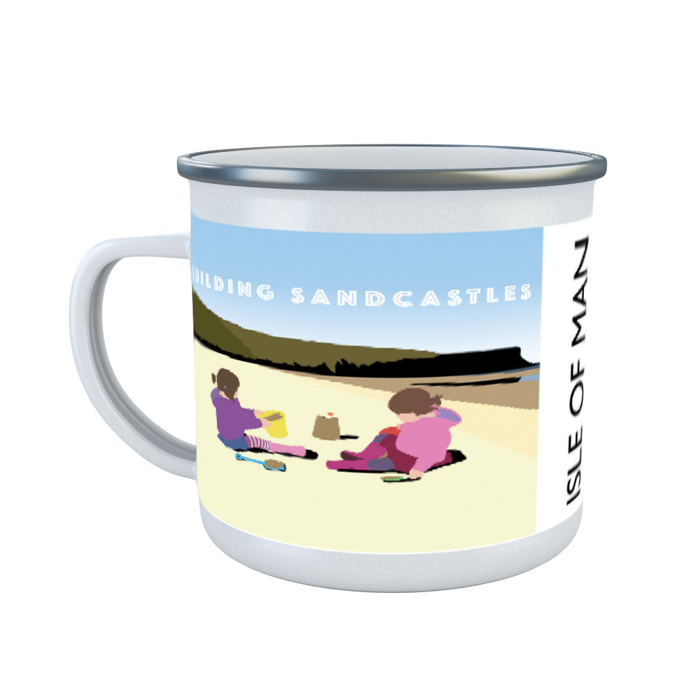 Building Sandcastles, Isle of Man Enamel Mug