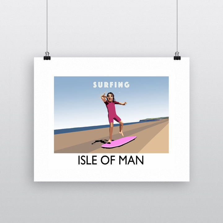 Surfing, Isle of Man 90x120cm Fine Art Print