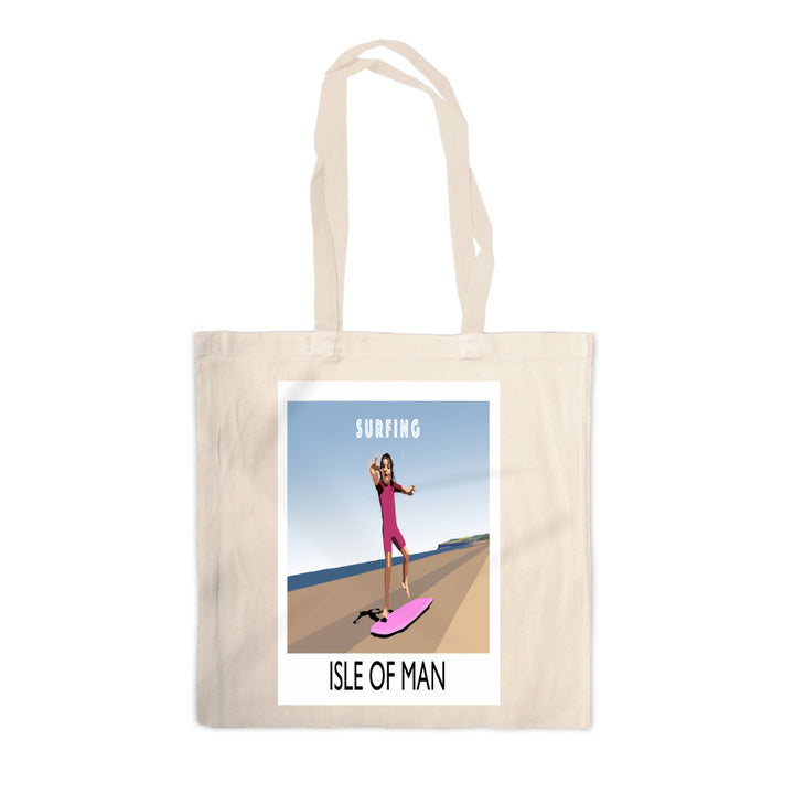 Surfing, Isle of Man Canvas Tote Bag