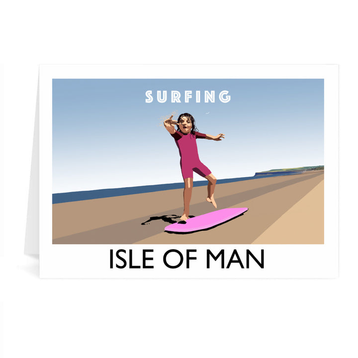 Surfing, Isle of Man Greeting Card 7x5